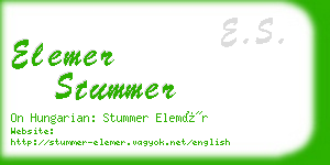 elemer stummer business card